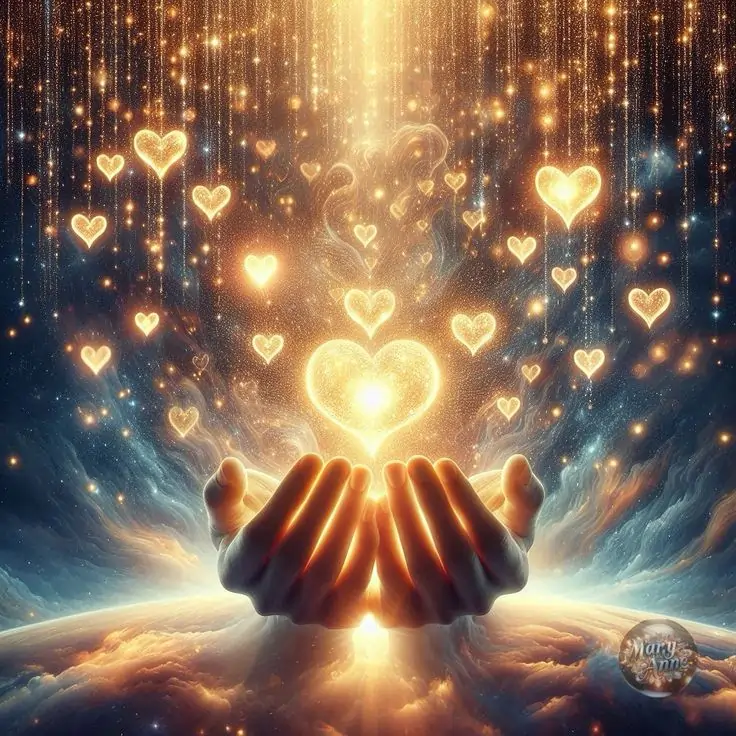 a person sitting in meditation with angels and guides around them