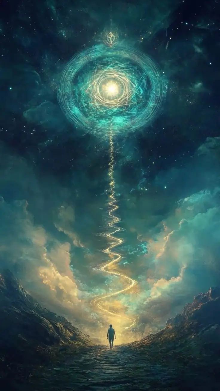 a person sitting in meditation with angels and guides around them